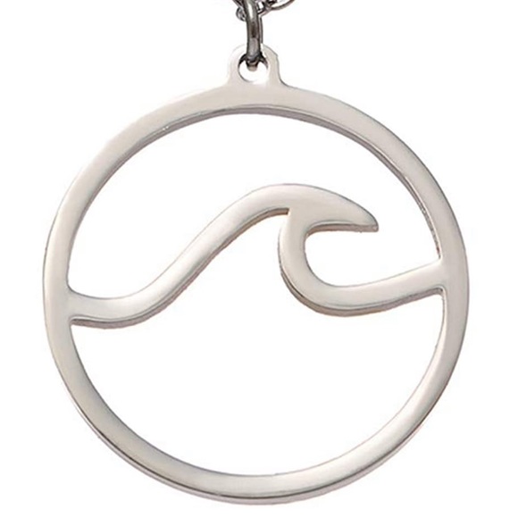 Stainless steel wave pendant - Picture 2 of 3